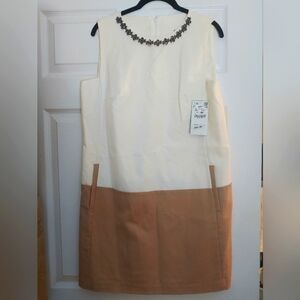 Zara color block dress with decorative jeweled neckline size large